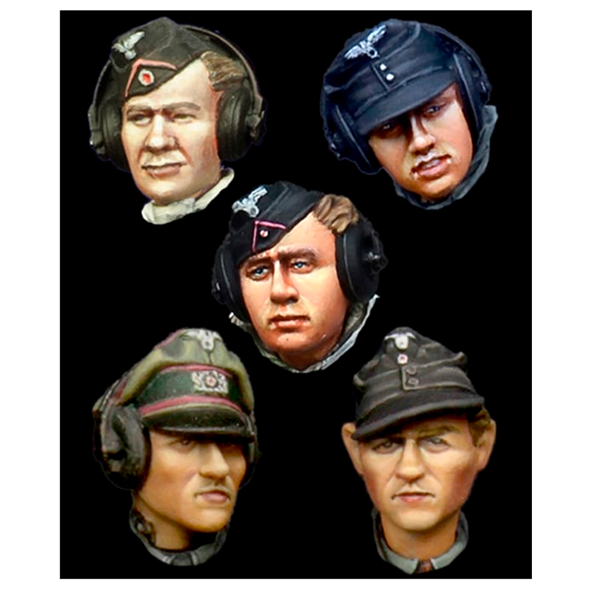 Alpine Miniatures – German Panzer Crew Head Set #1 (1/35)