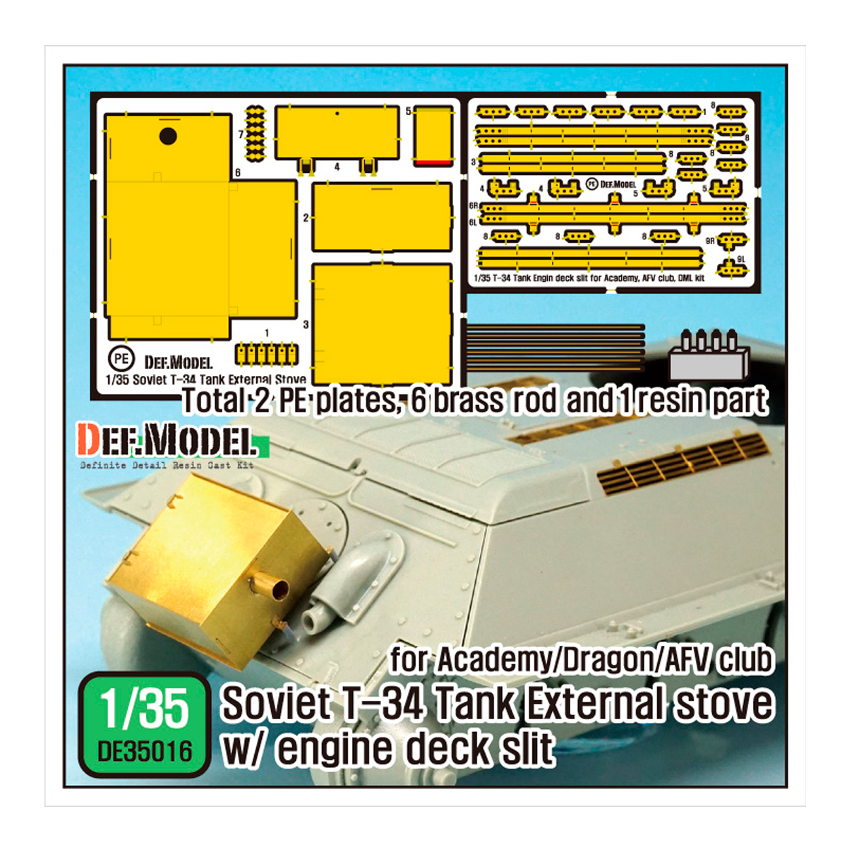 T-34 external stove and grill detail up set (for Academy/Dragon 1/35)