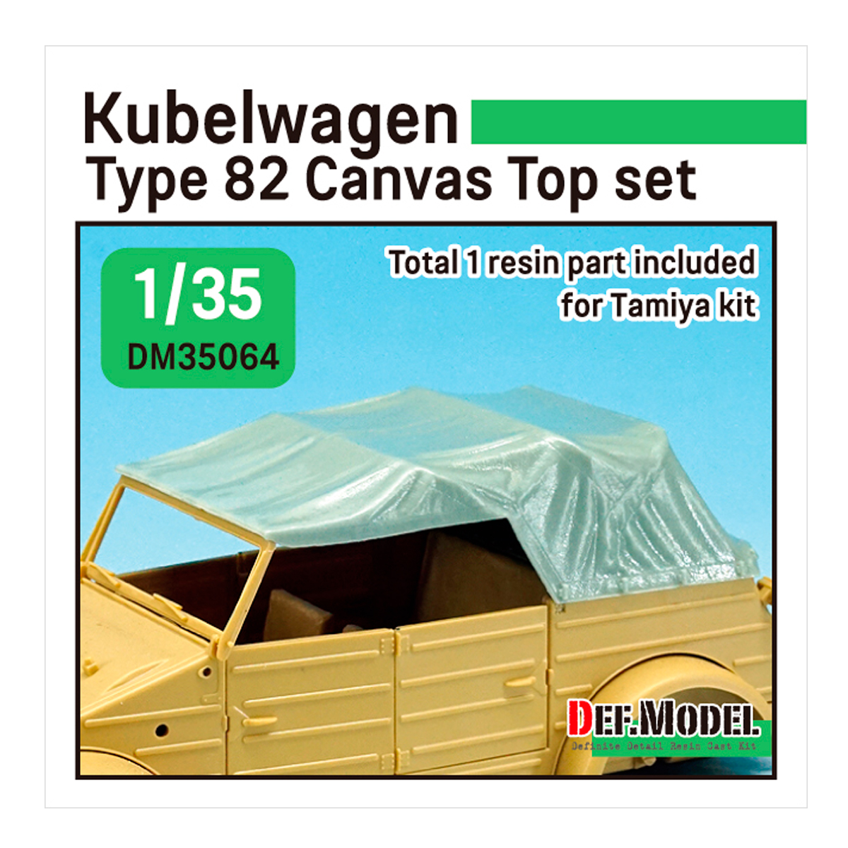 Kubellwagen Type 82 Canvas top (for Tamiya 1/35)