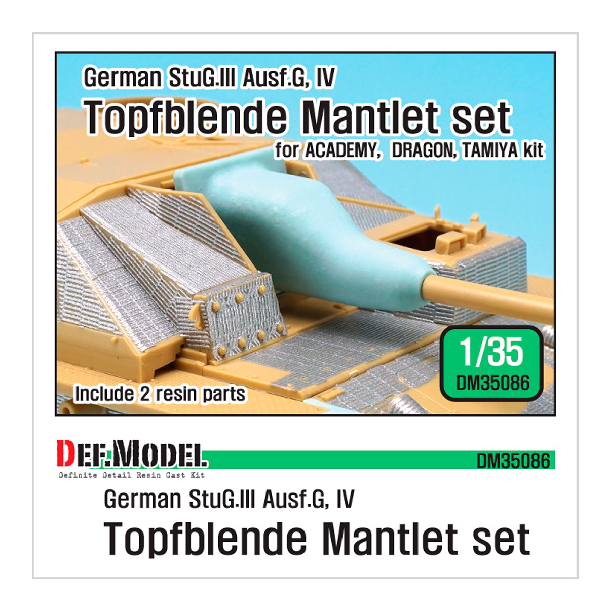 WWII German StuG.III/IV Cast mantlet set (for 1/35 Academy, Dragon, Tamiya kit)