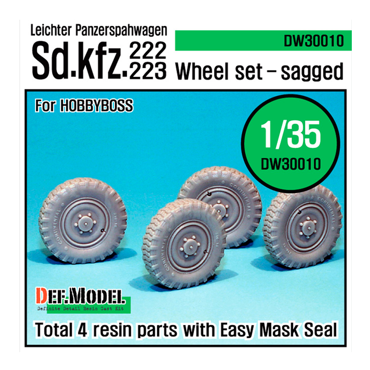 German sd.kfz.222 Wheel set (for Hobbyboss 1/35)