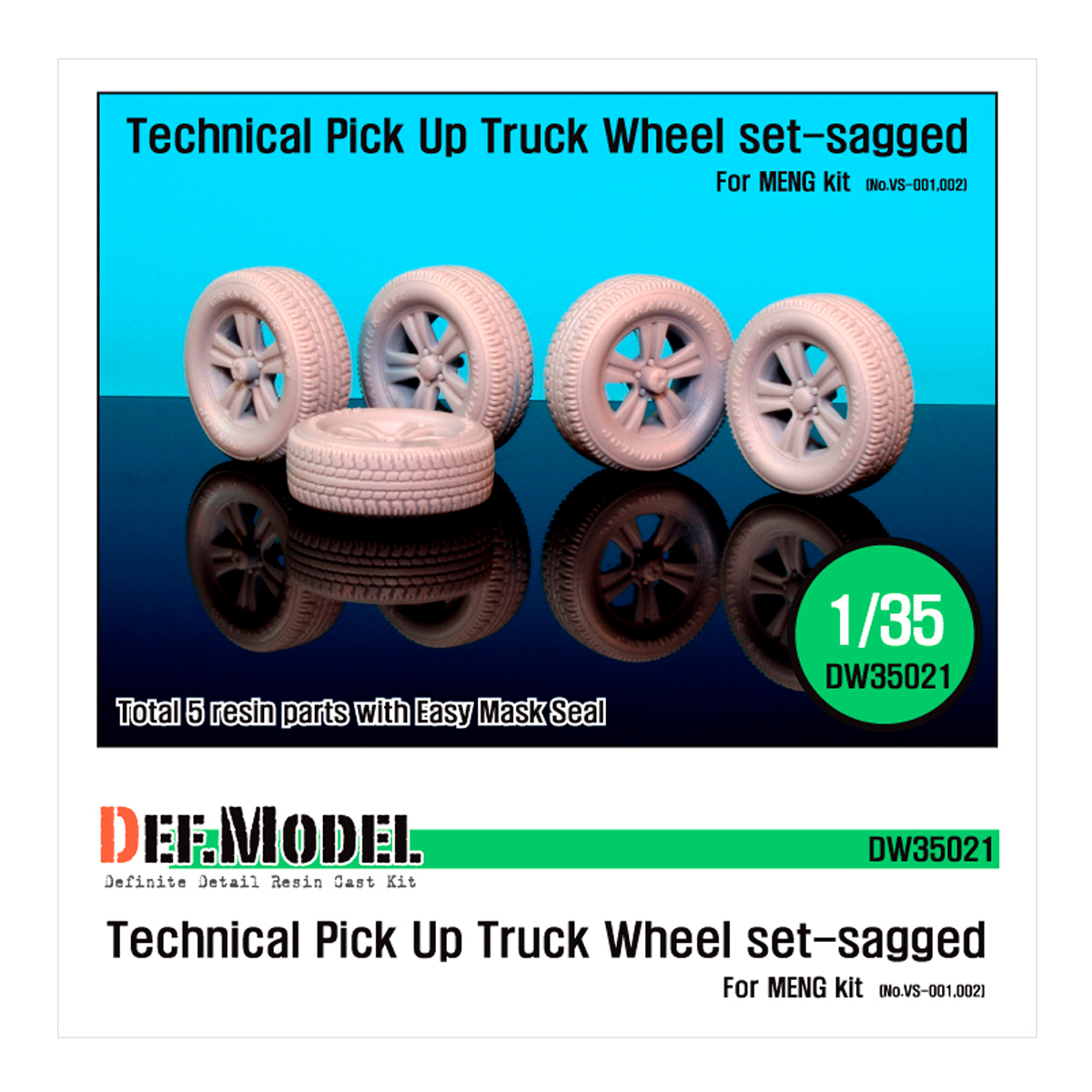 Technical Pick up Truck Sagged wheel set (for Meng 1/35) – Restocked