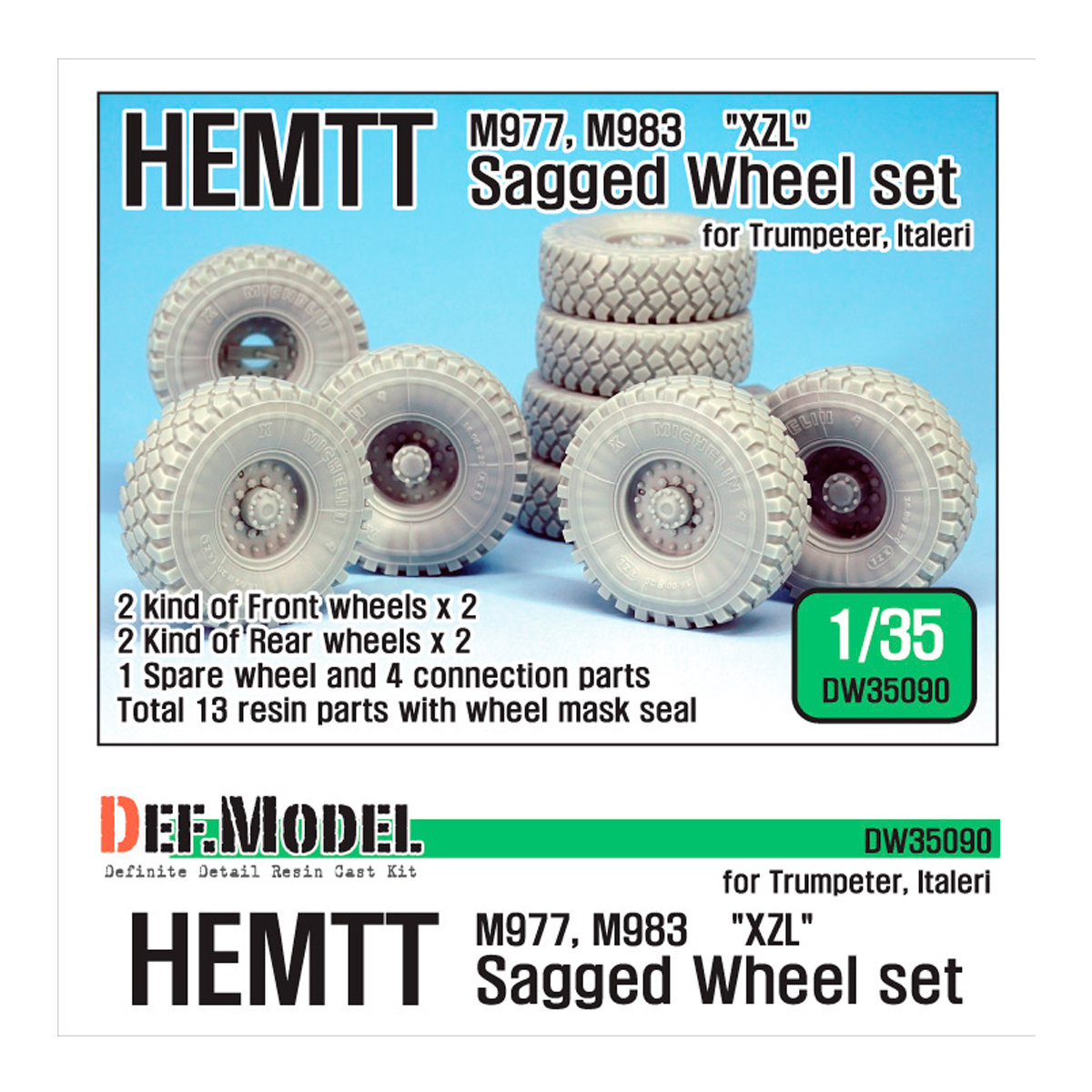 US HEMTT “XZL” M977,M983 Sagged Wheel set (for Trumpeter/Italeri 1/35)