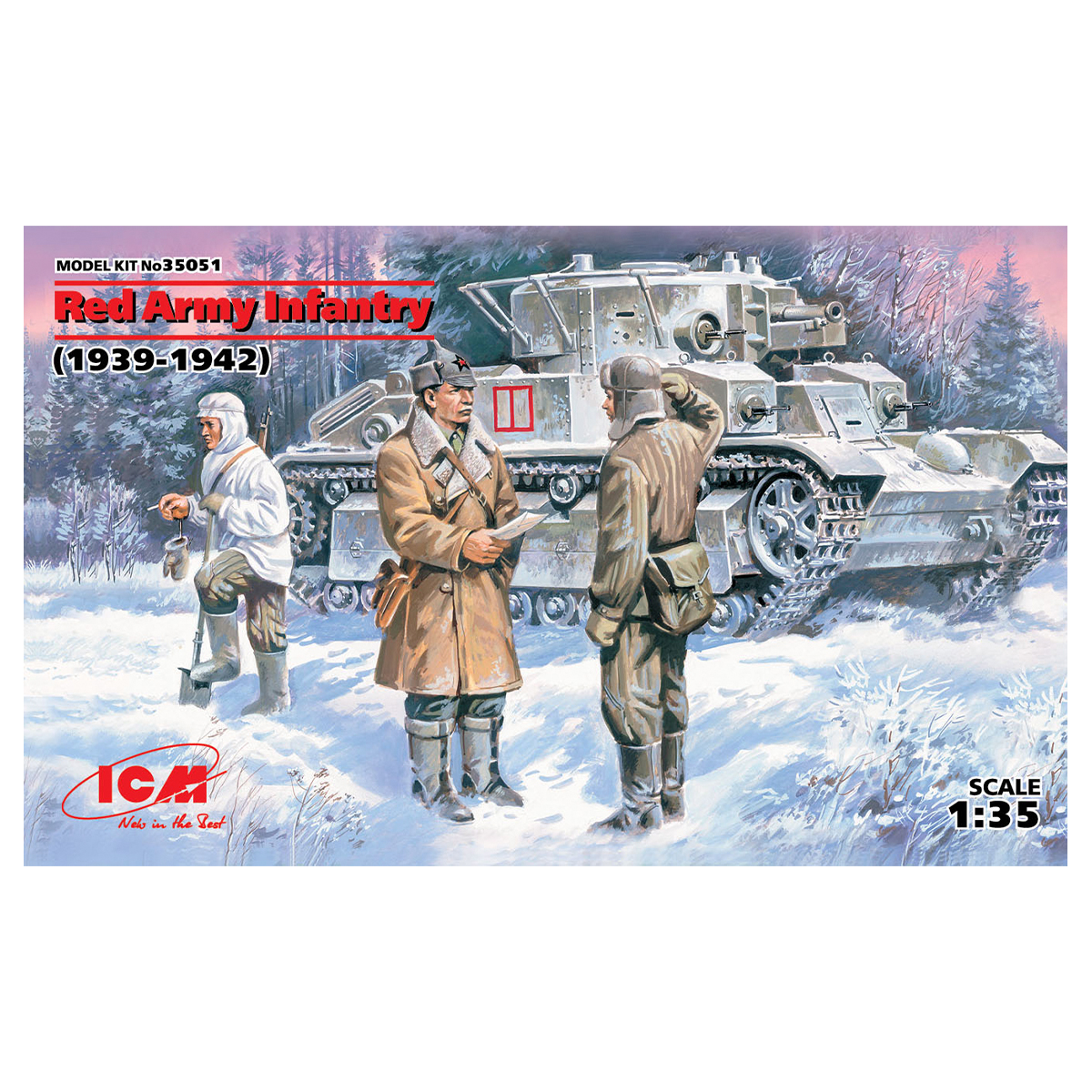 Red Army Infantry (1939-1942) (3 figures – officer, 2 soldiers) 1/35