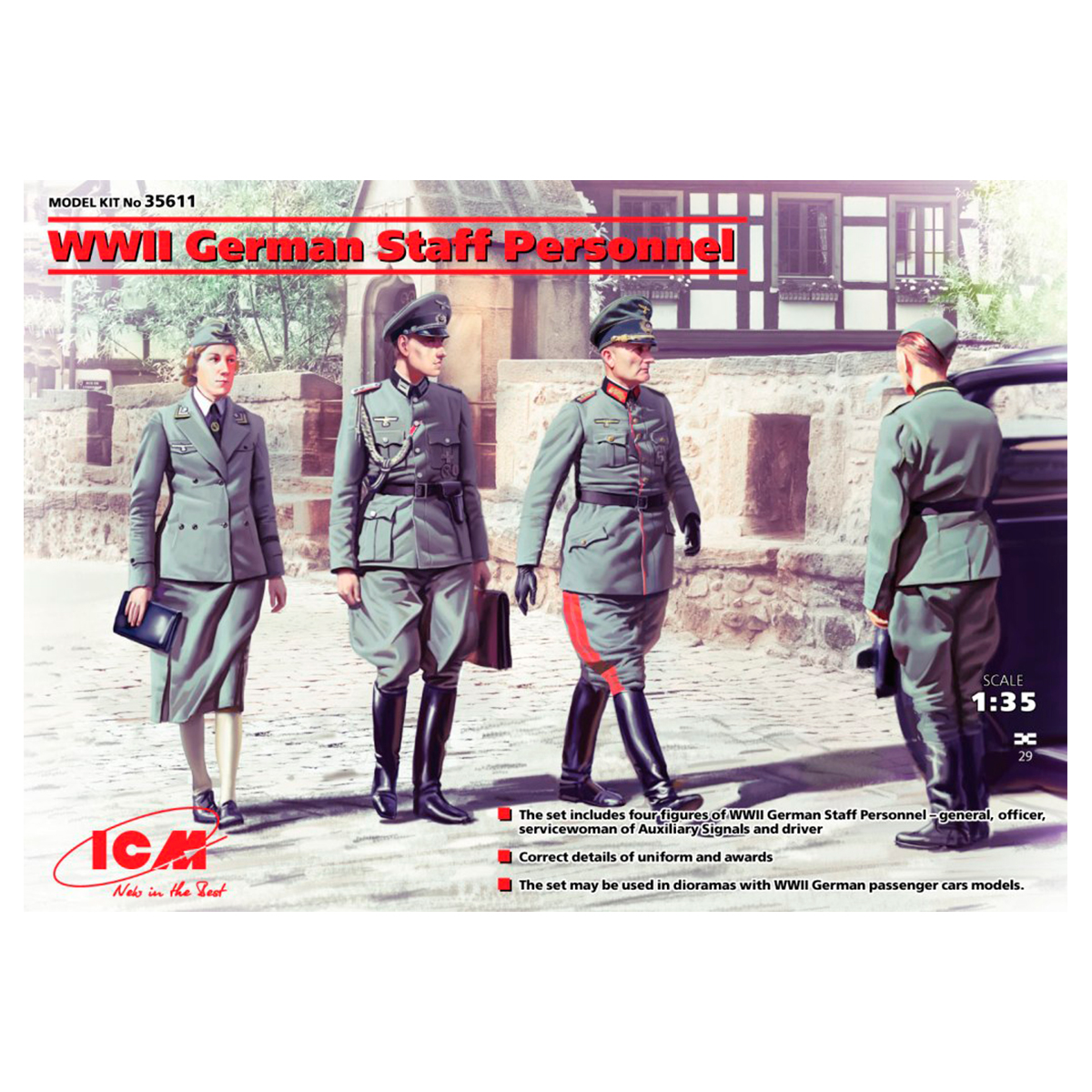 WWII German Staff Personnel (4 figures) 1/35