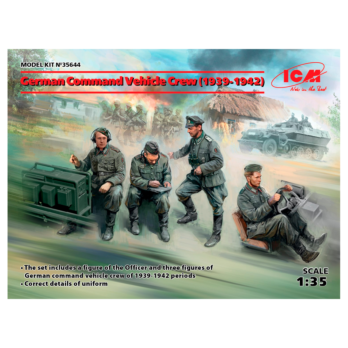 German Command Vehicle Crew (1939-1942) (4 figures) 1/35