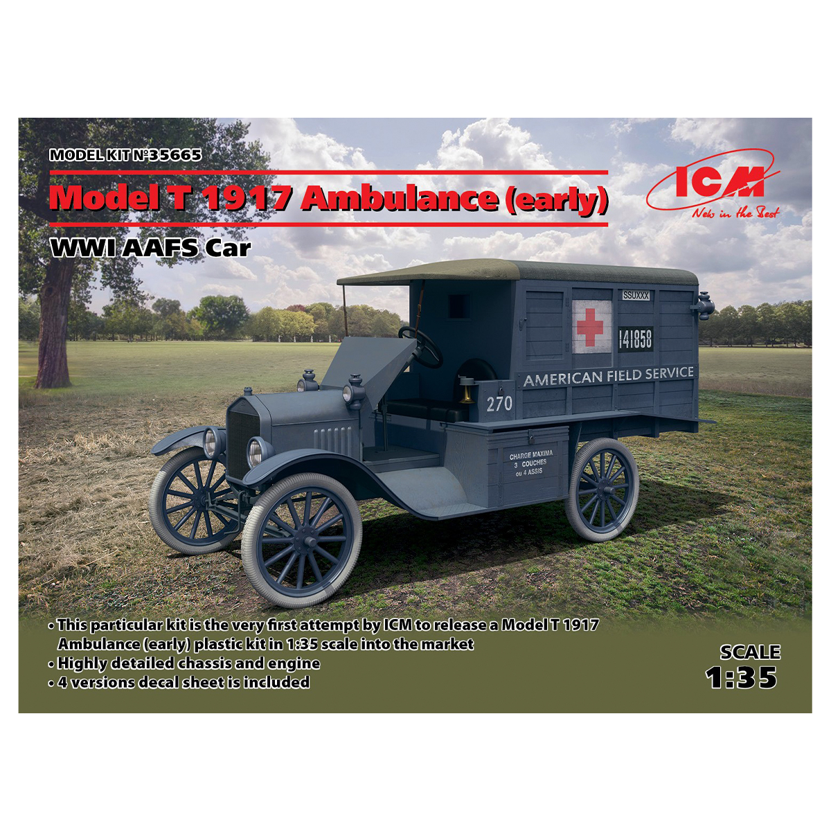 Model T 1917 Ambulance (early), WWI AAFS Car 1/35