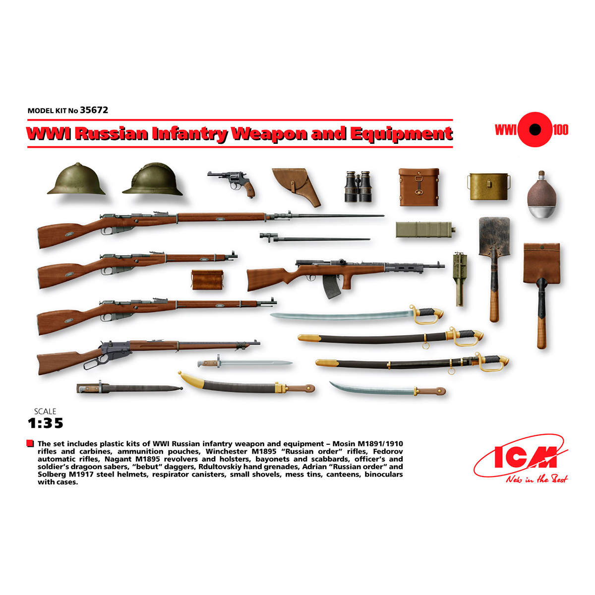 WWI Russian Infantry Weapon and Equipment 1/35