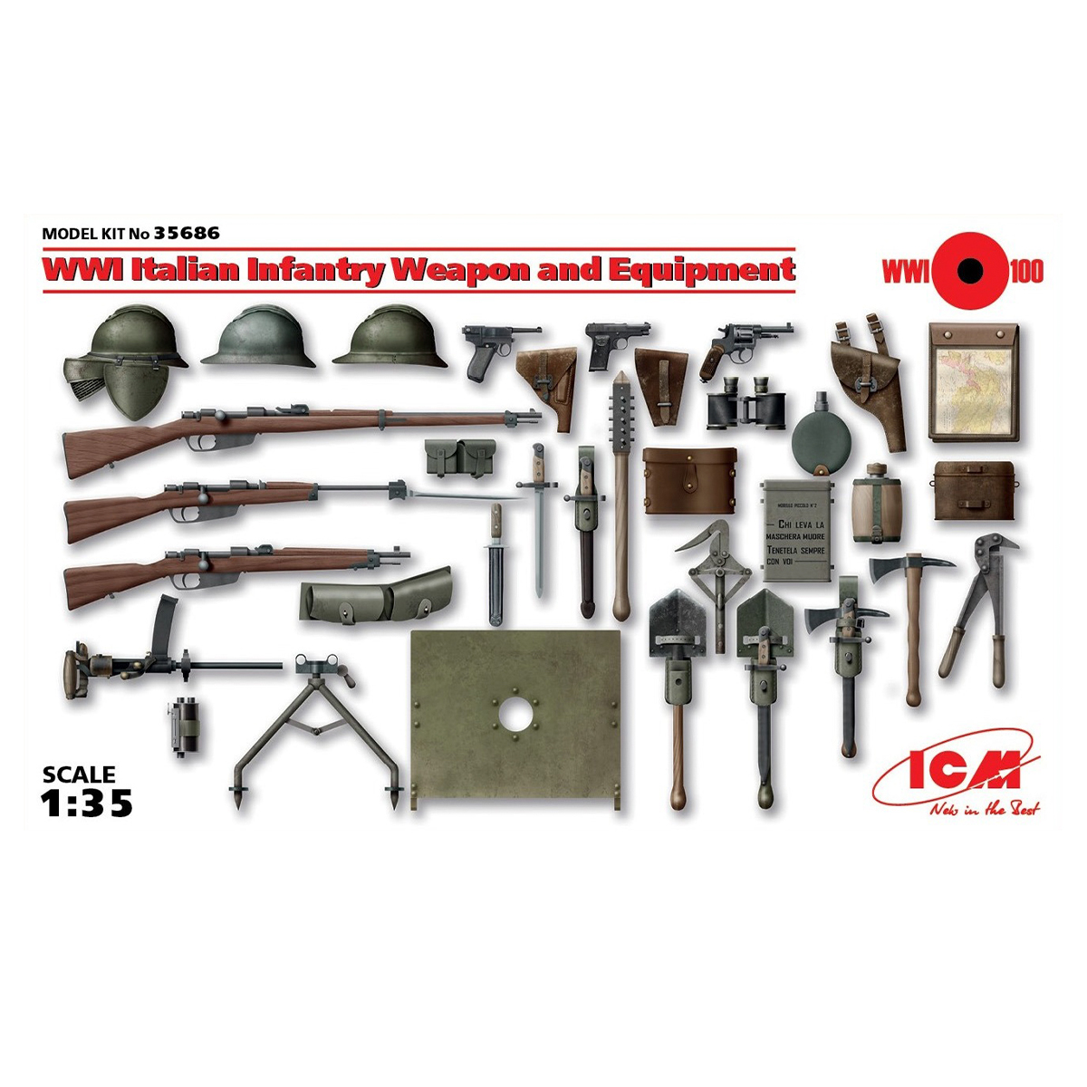 WWI Italian Infantry Weapon and Equipment 1/35