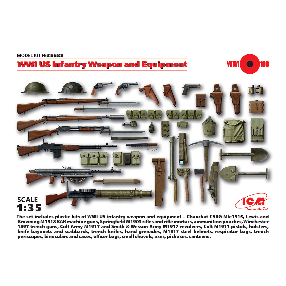 WWI US Infantry Weapon and Equipment 1/35