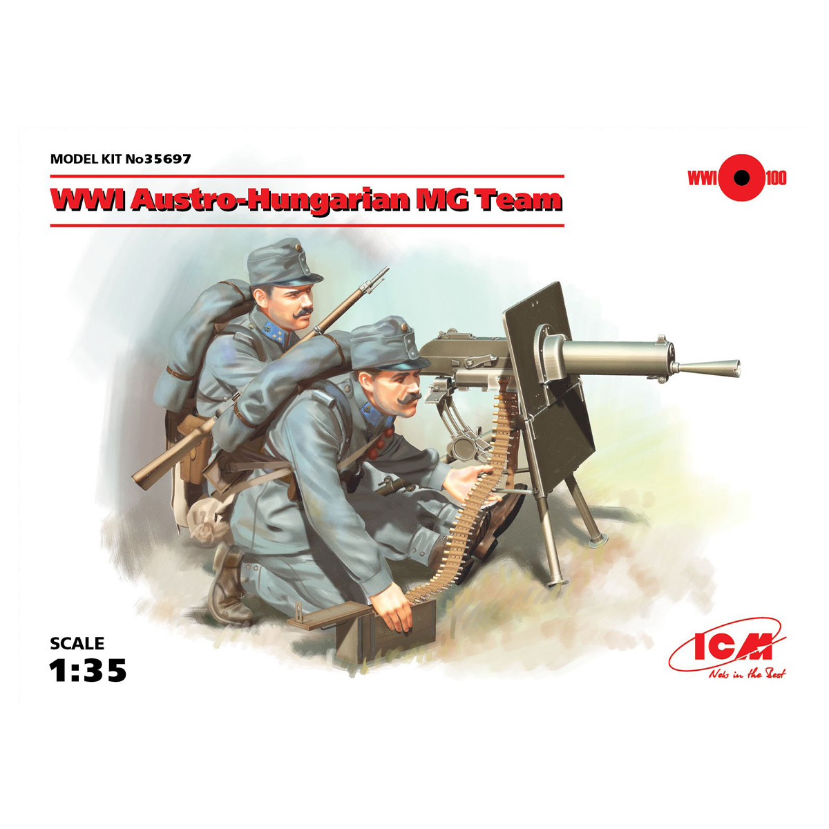 WWI Austro-Hungarian MG Team (2 figures) (100% new molds) 1/35