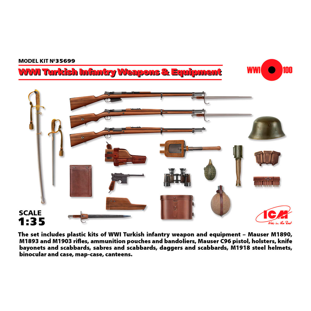 WWI Turkich Infantry Weapons & Equipment (100% new molds) 1/35