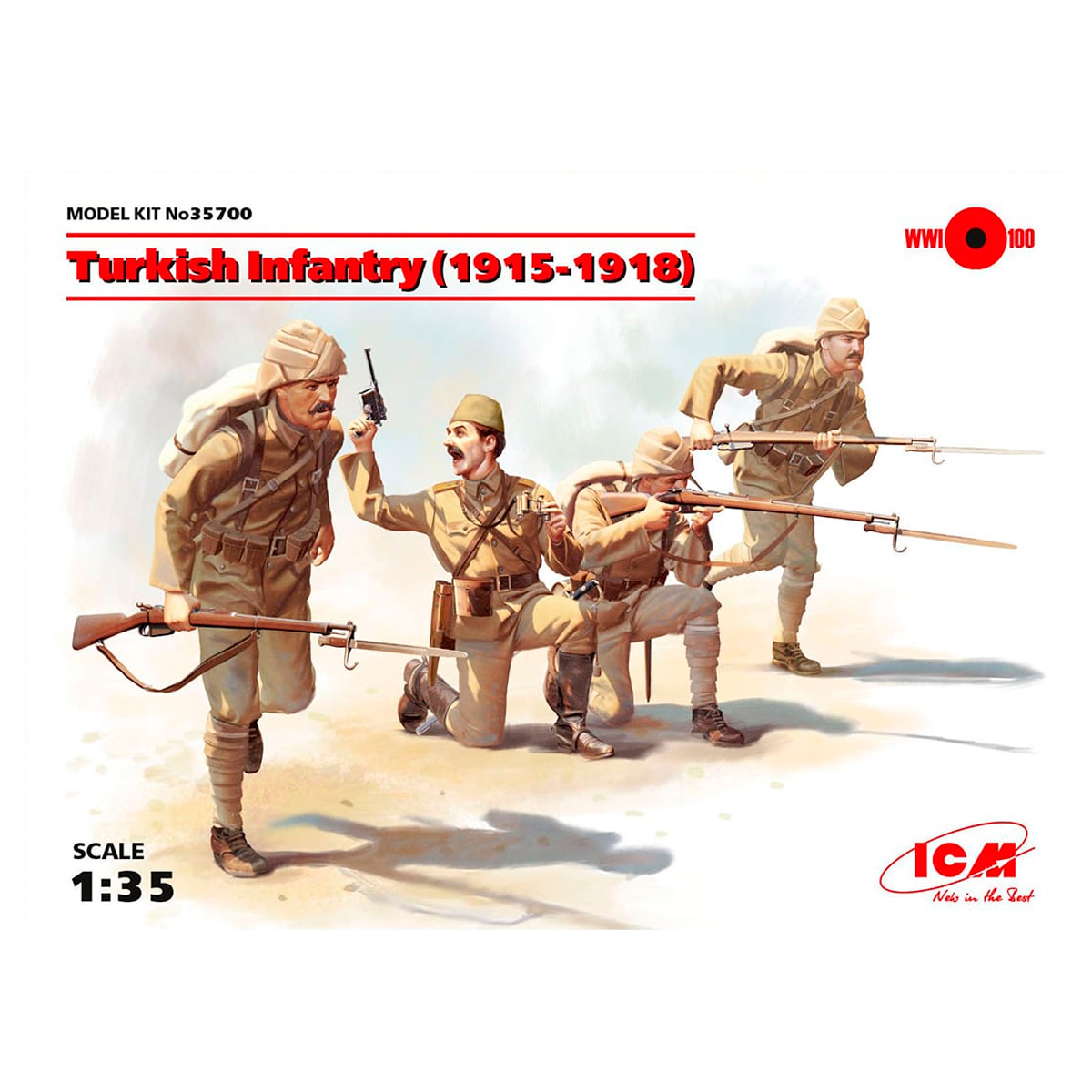 Turkish Infantry (1915-1918) (4 figures) (100% new molds) 1/35