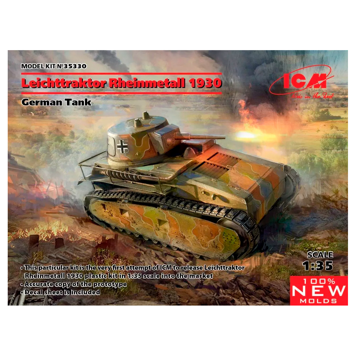 Leichttraktor Rheinmetall 1930, German Tank (100% new molds) 1/35