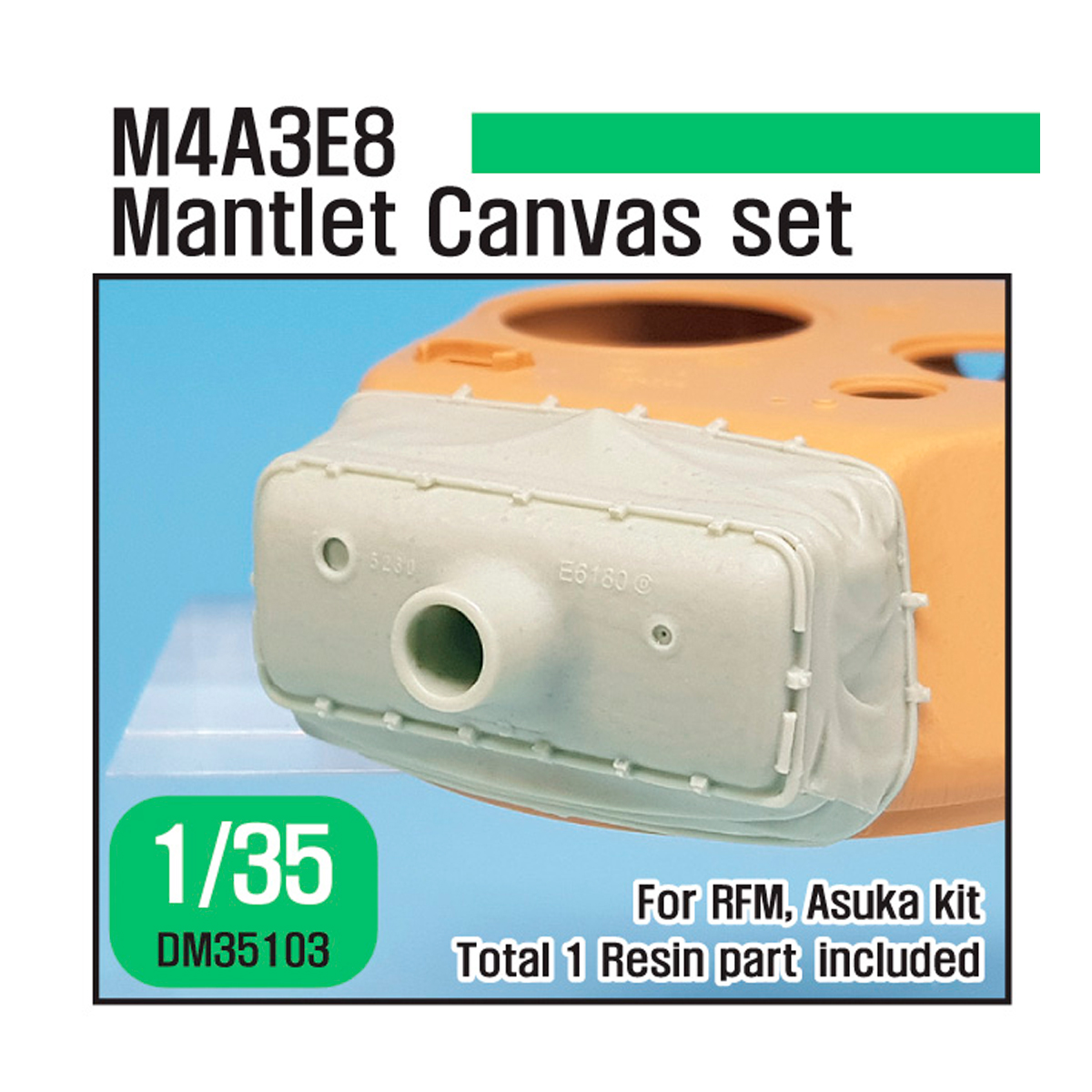 US M4A3E8 Sherman Mantlet canvas cover set (for RFM, Taska/Asuka kit 1/35)