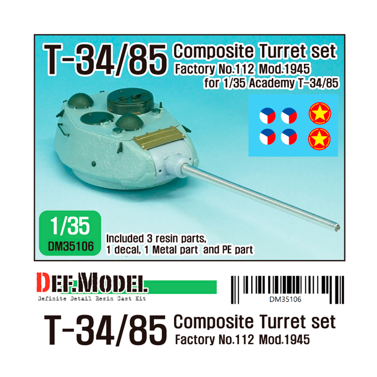 T-34/85 Fac no.112 Mod.1945 Turret set (for Academy T-34/85 Factory No.112)