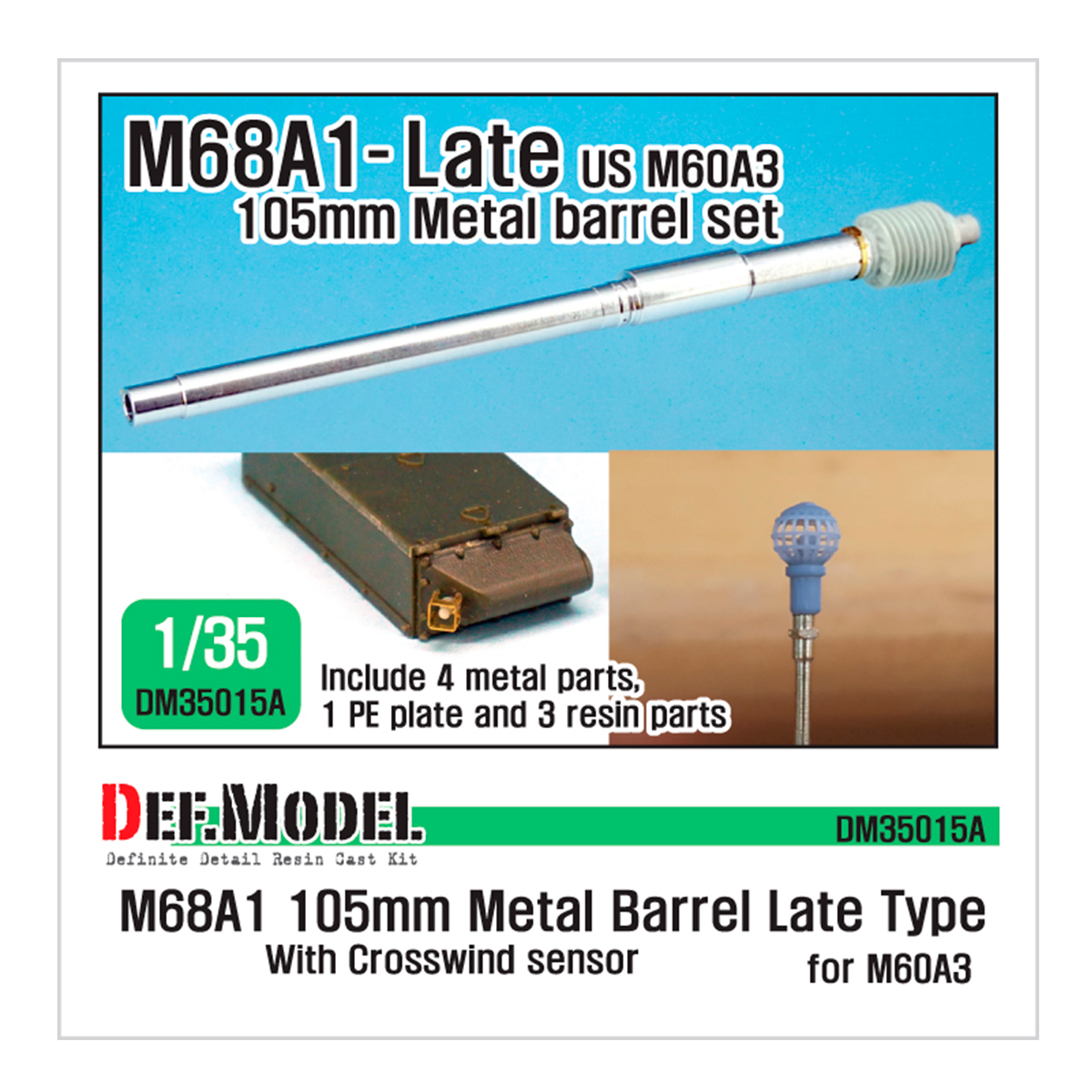 M68A1 105mm Metal Barrel Late Type(for 1/35 M60A3)