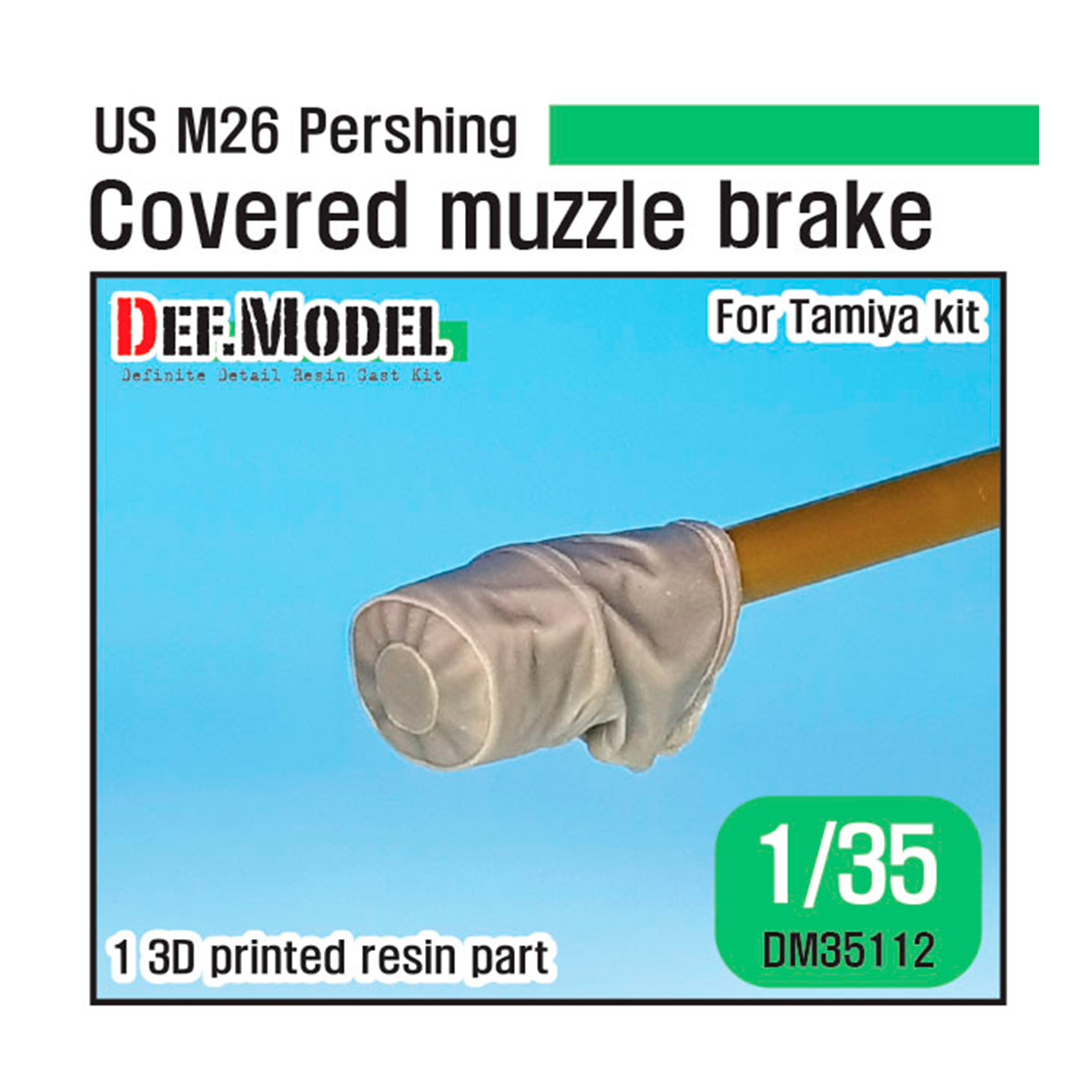 US M26 Pershing Muzzle brake with canvas cover (for Tamiya kit)-3Dprinted part