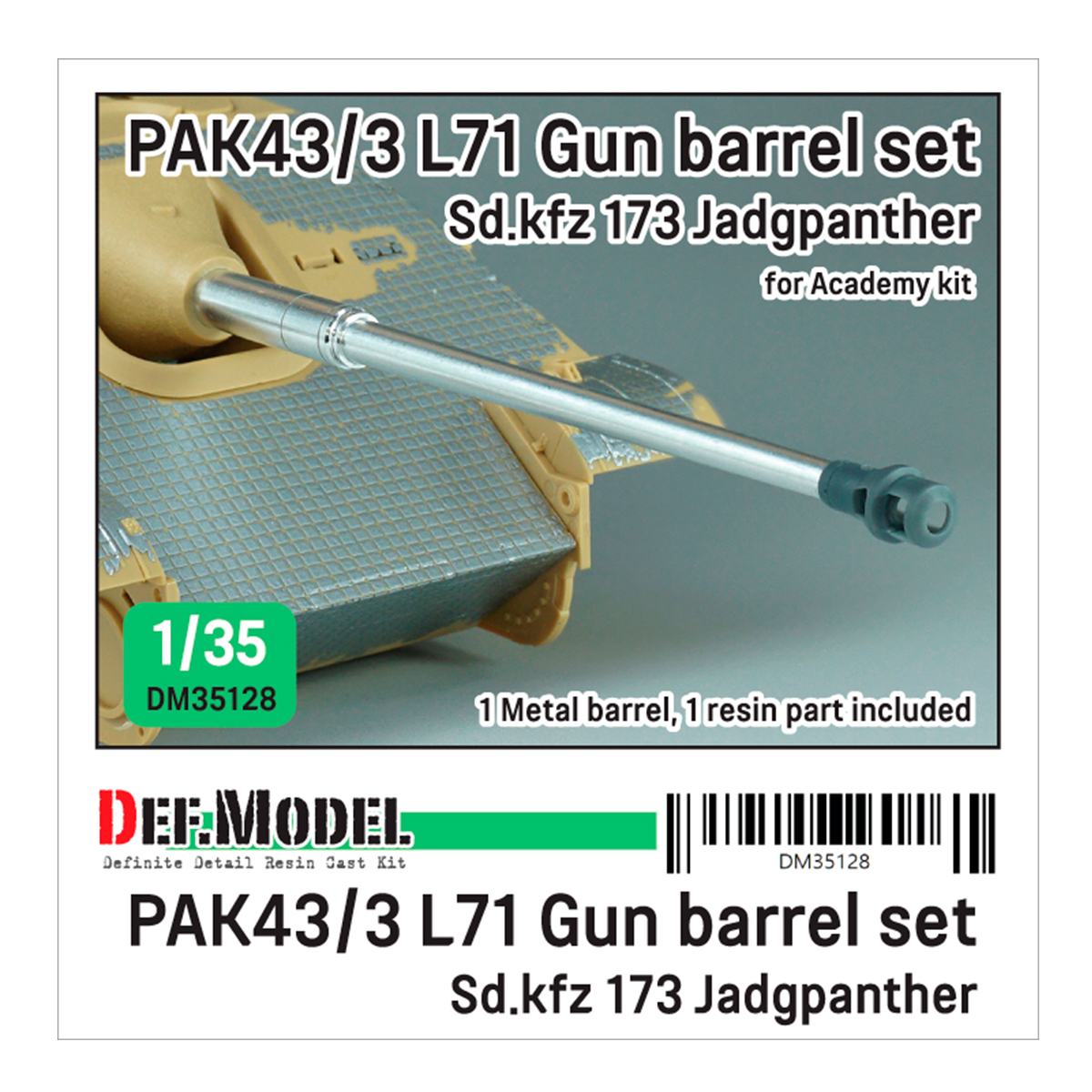 WWII German Jagdpanther PAK43/3 L71 gun (for Academy, ETC kit 1/35)