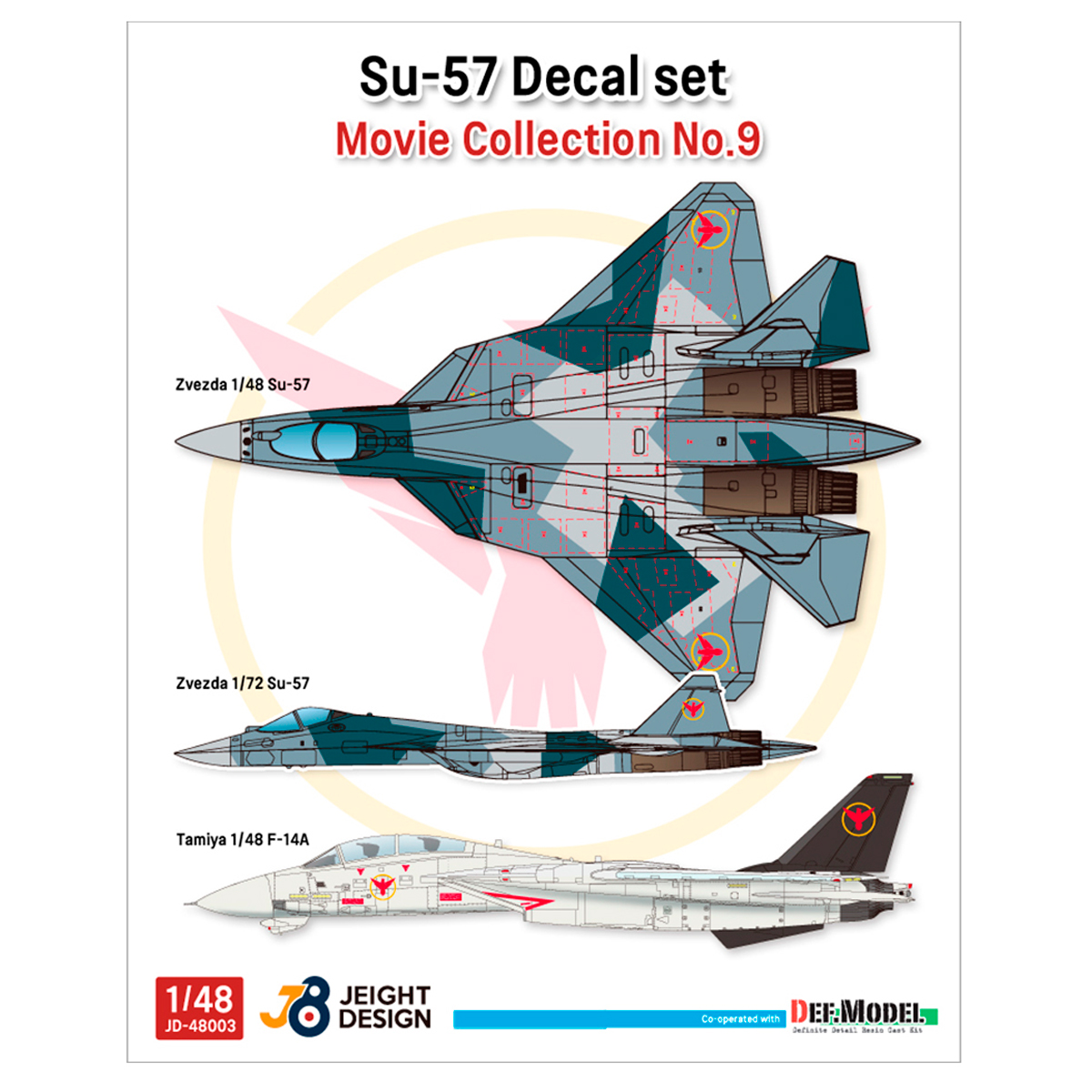 Su-57 Decal set – Movie Collection No.9 (for 1/48 Zvezda, Tamiya, 1/72 Zvezda kit)