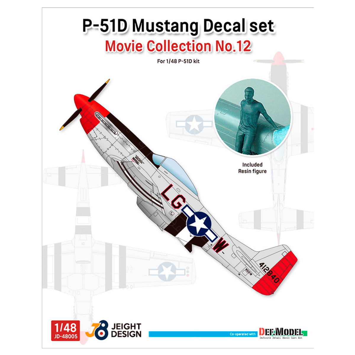 P-51D Mustang Decal / PE set w/ 1 figure  Movie Collection No.12 (for Tamiya, Etc kit)