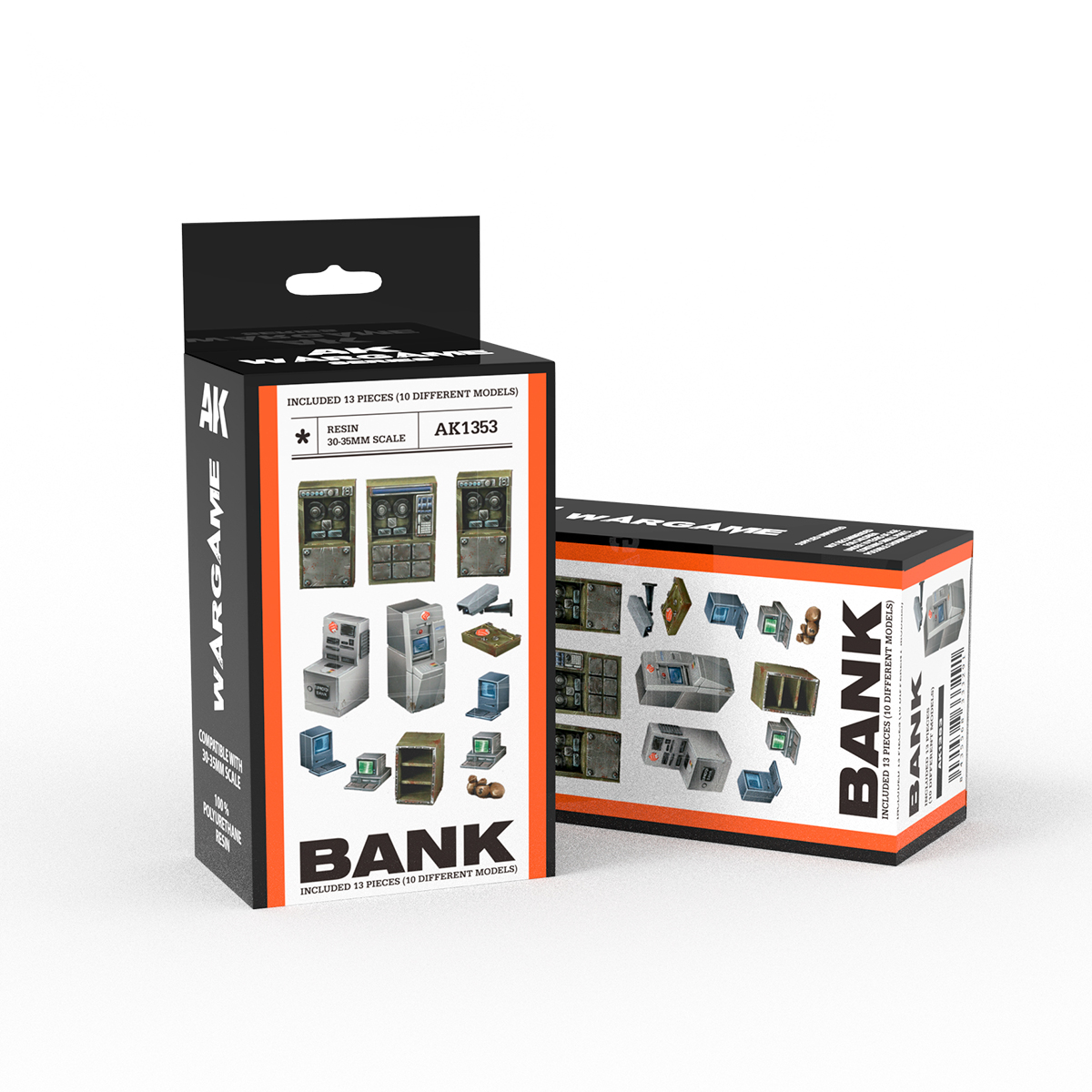 BANK EQUIPMENT- SCENOGRAPHY WARGAME SET – 100% POLYURETHANE RESIN COMPATIBLE WITH 30-35MM SCALE