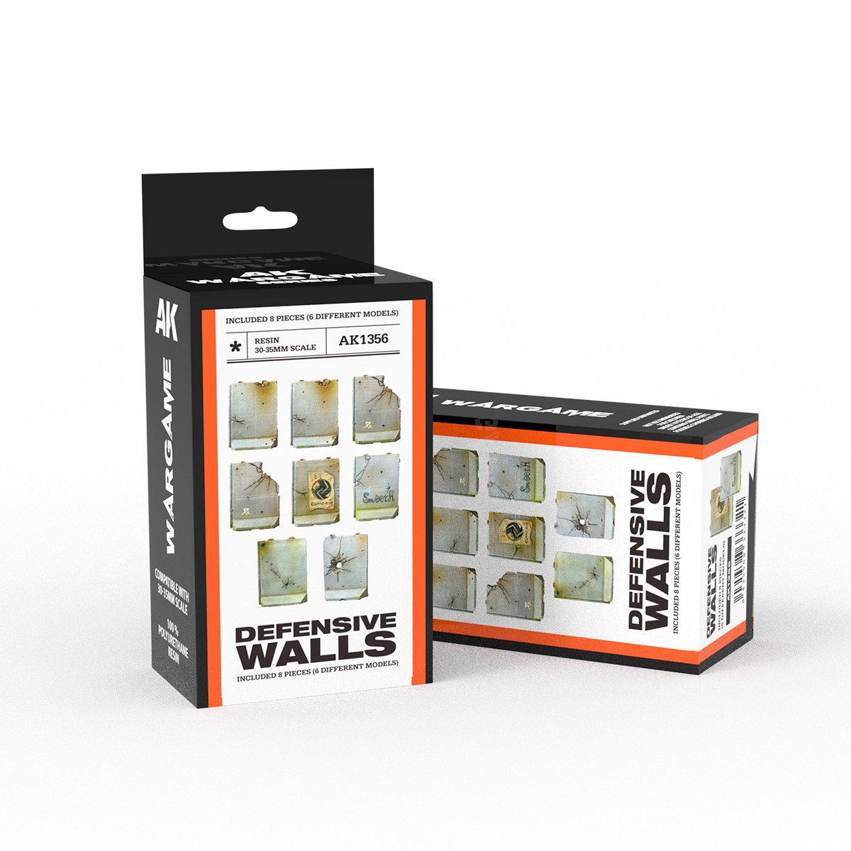 DEFENSIVE WALLS- SCENOGRAPHY WARGAME SET – 100% POLYURETHANE RESIN COMPATIBLE WITH 30-35MM SCALE