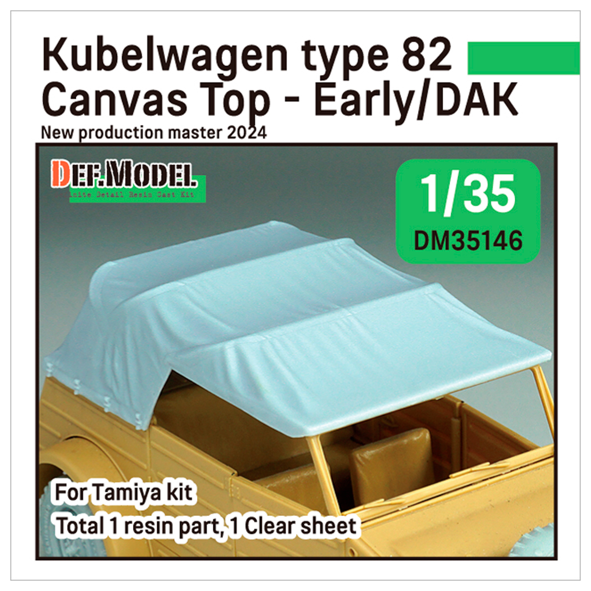 Kubelwagen Type 82 Canvas top Early, DAK (for Tamiya 1/35)