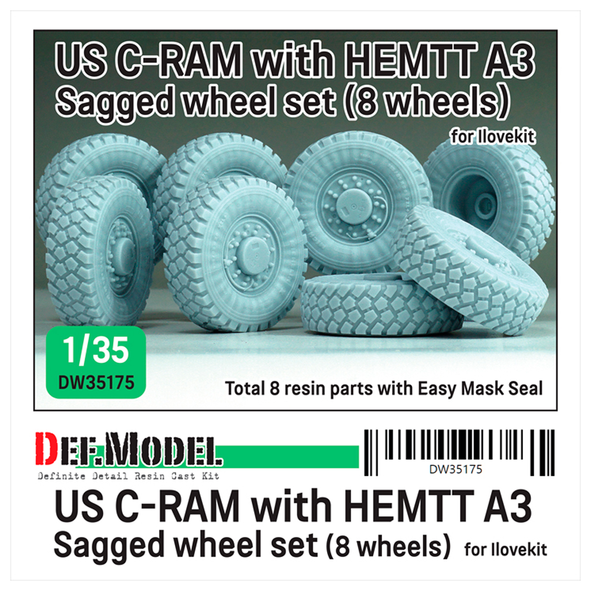 US C-RAM with HEMTT A3 XZL Sagged wheel set (8 wheels) (for ILK 1/35)