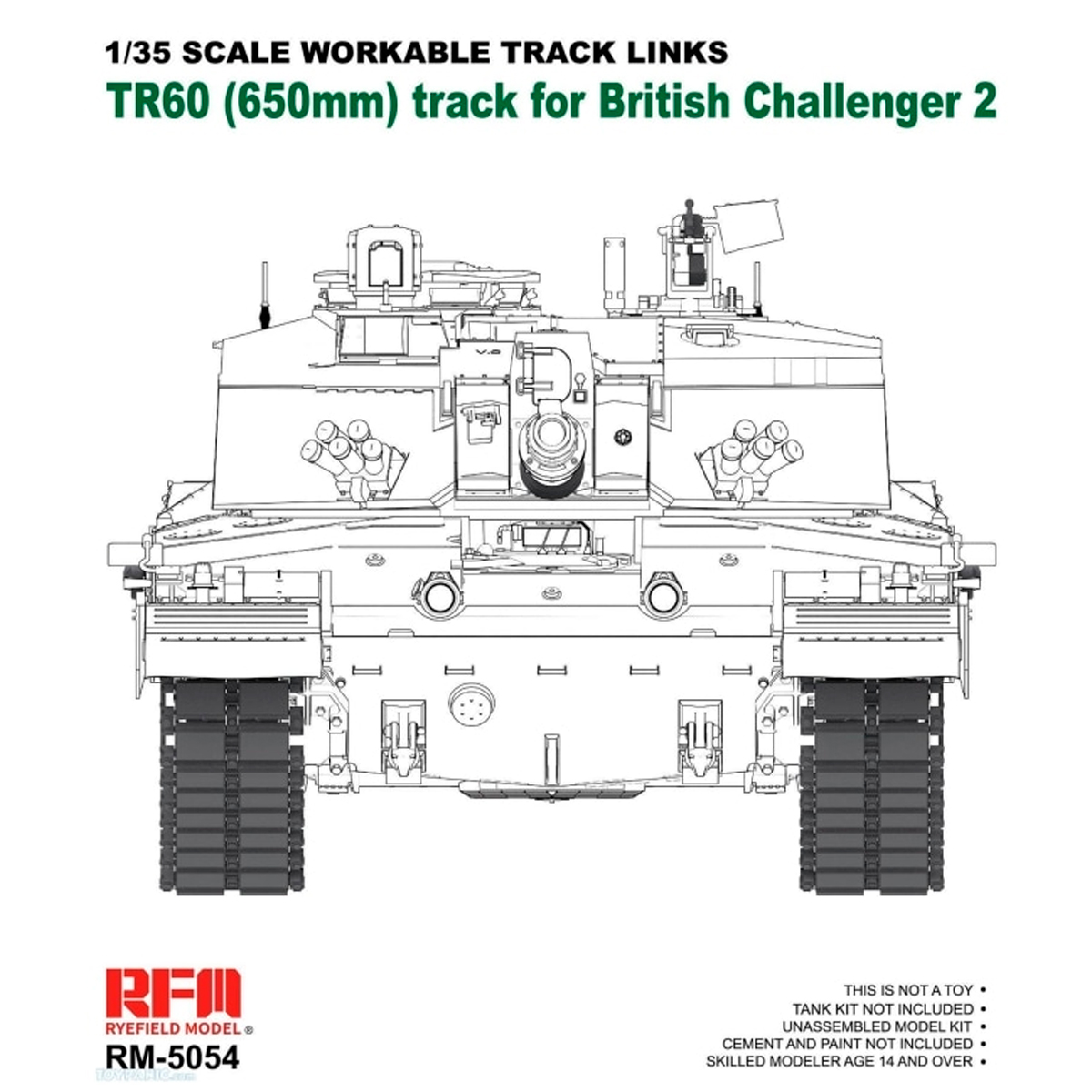 TR60 (650mm) track for British Challenger 1/35