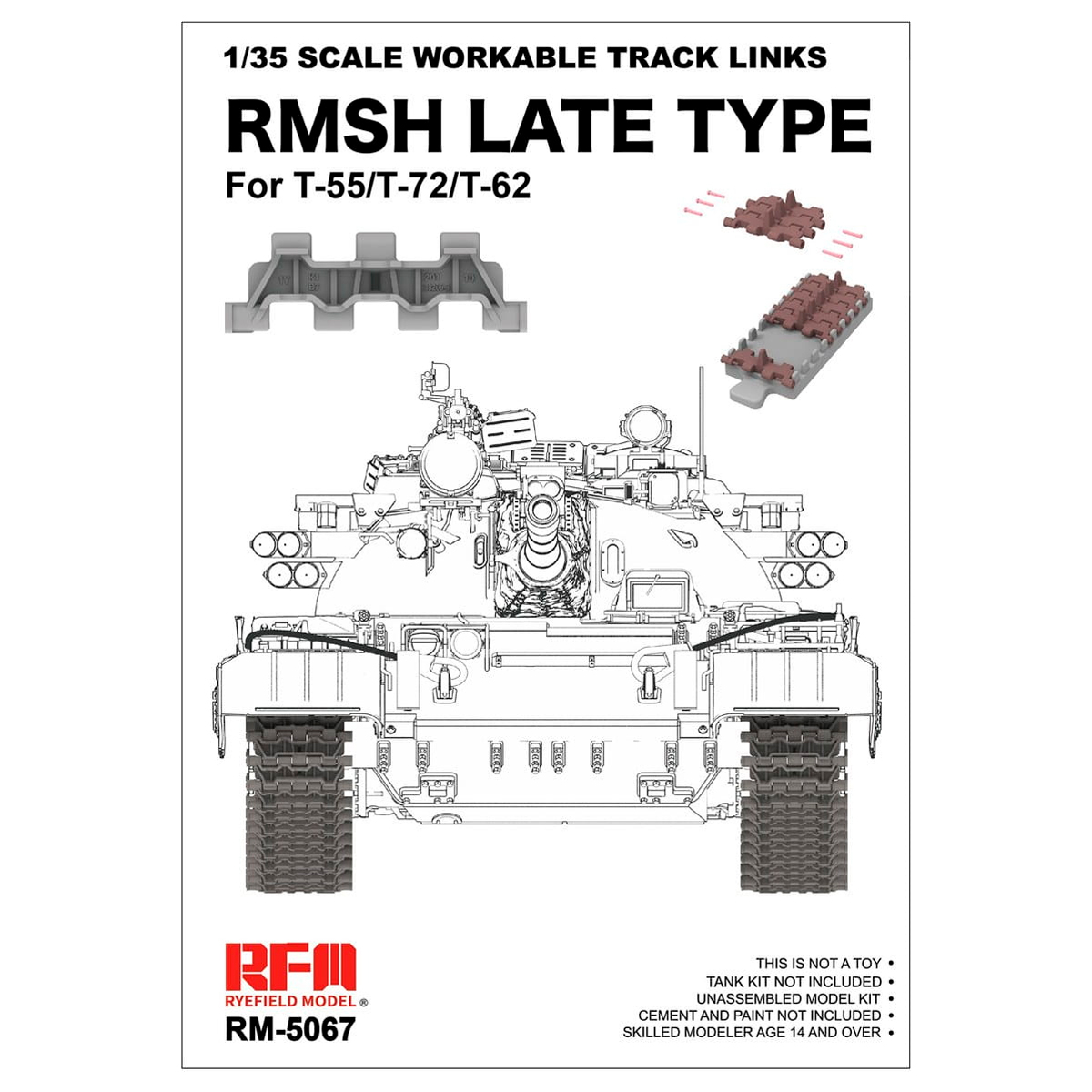 Workable Track RMSH Late Type For T55/T62/T72 1/35