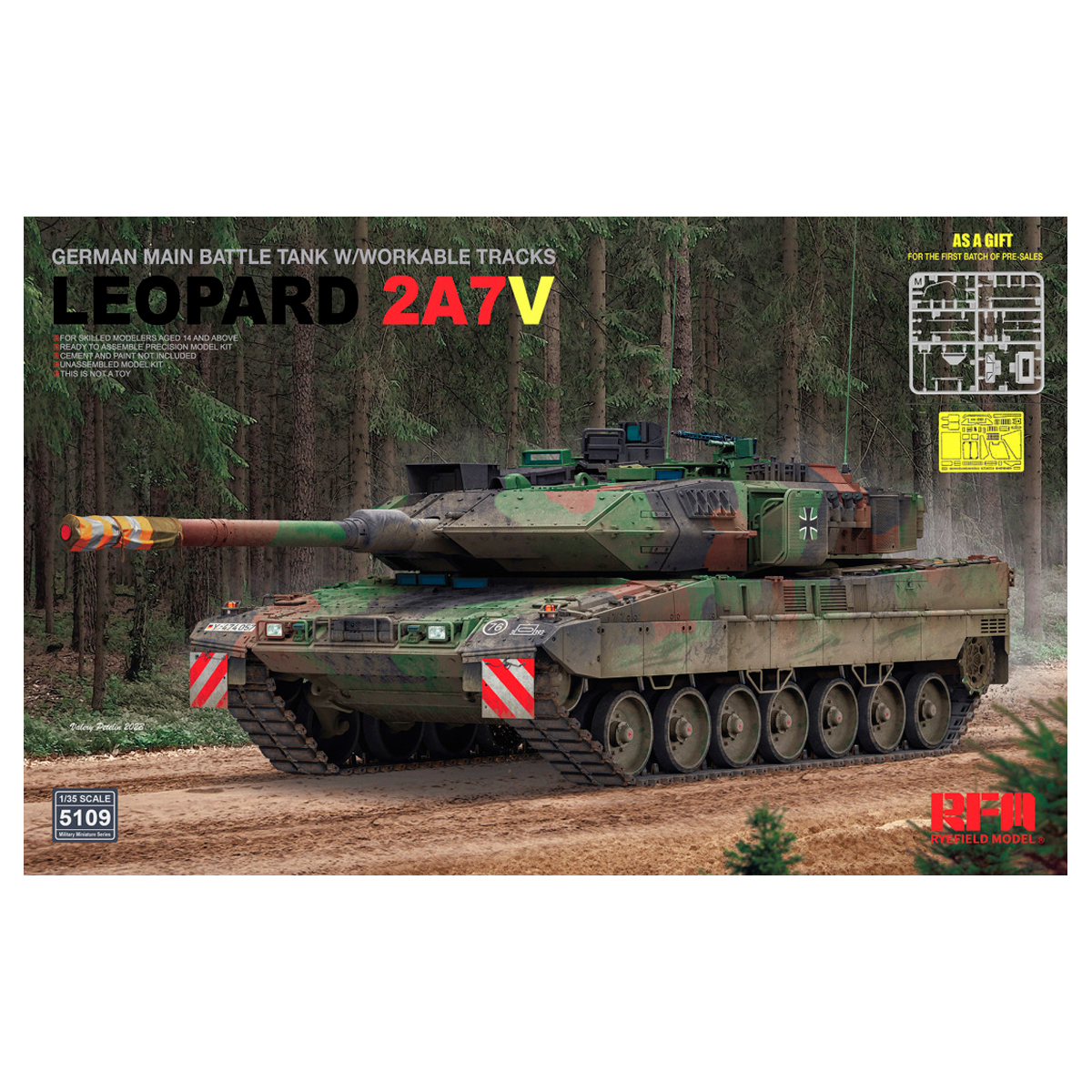 German MBT Leopard 2A7V w/Workable Tracks 1/35