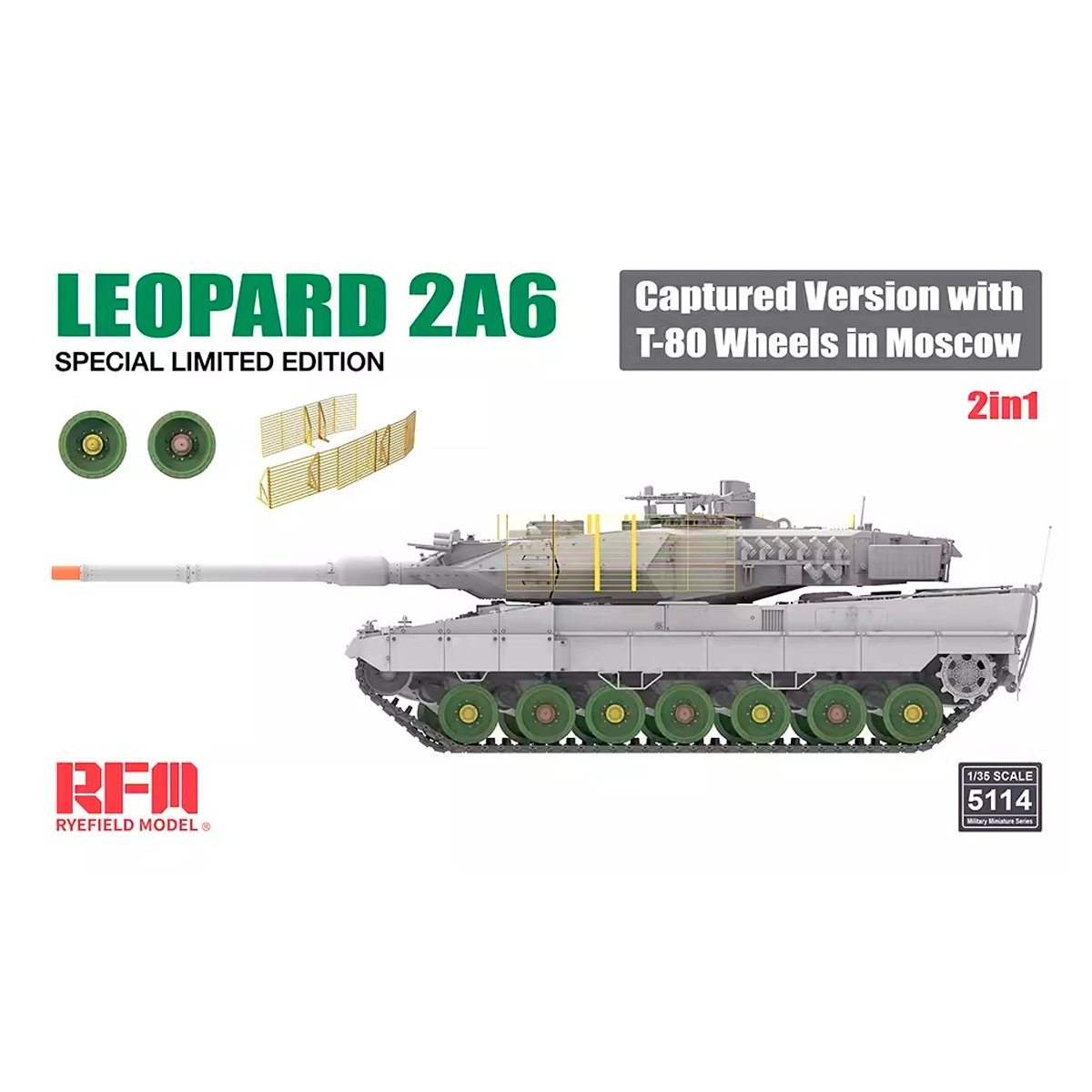 1/35 Leopard 2A6 Captured Version with T-80 Wheels