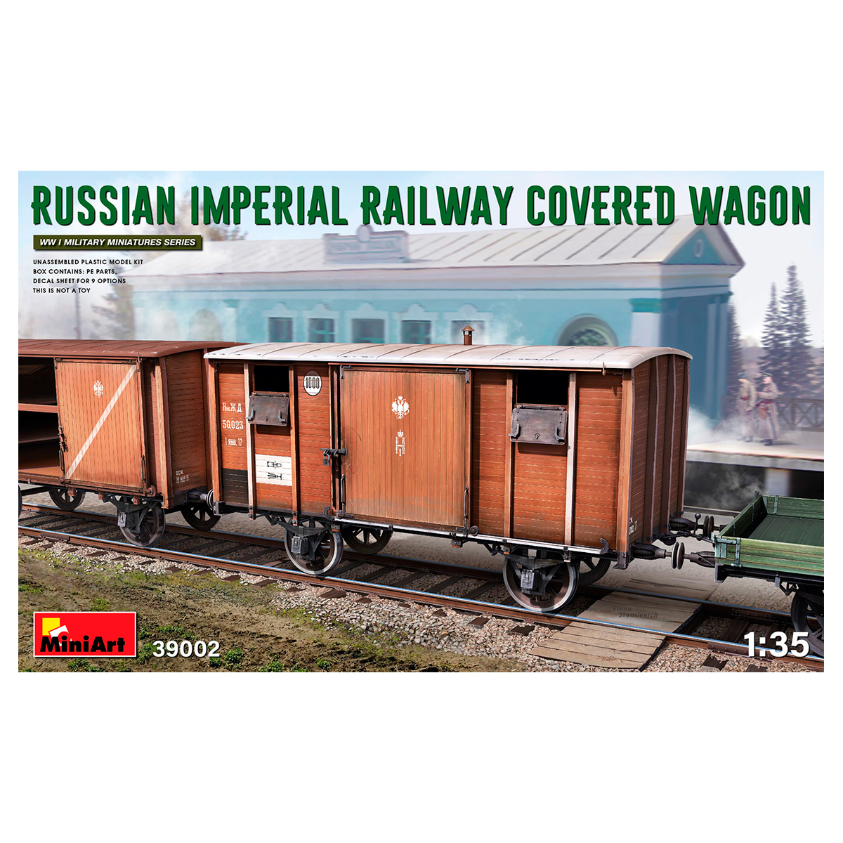 1/35 Russian Imperial Railway Covered Wagon