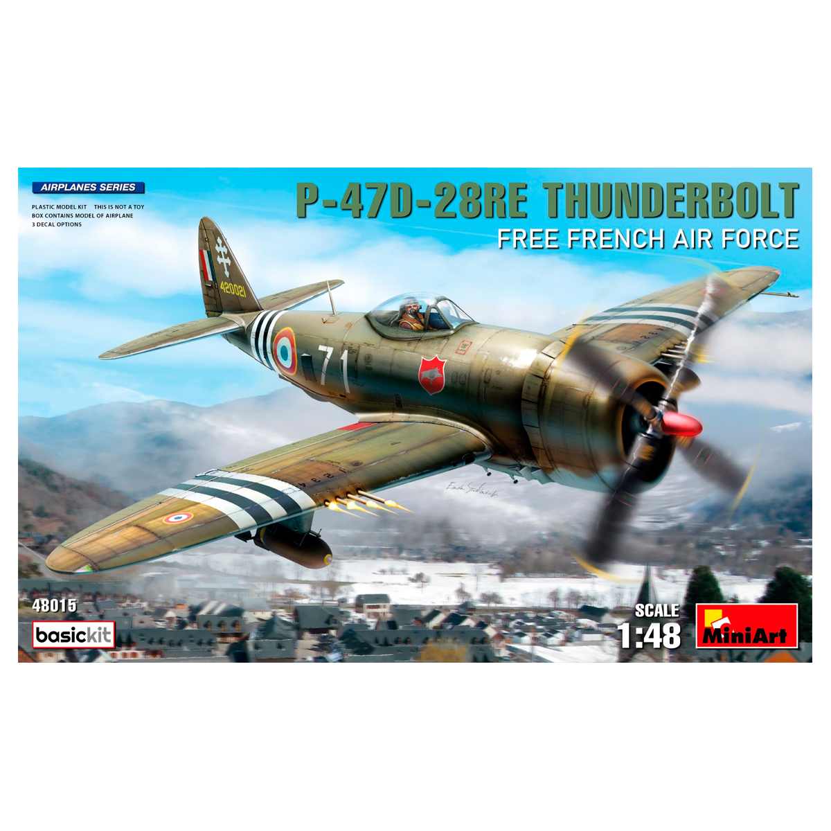 1/48 P-47D-28RE Thunderbolt. Free French Air Force. Basic Kit