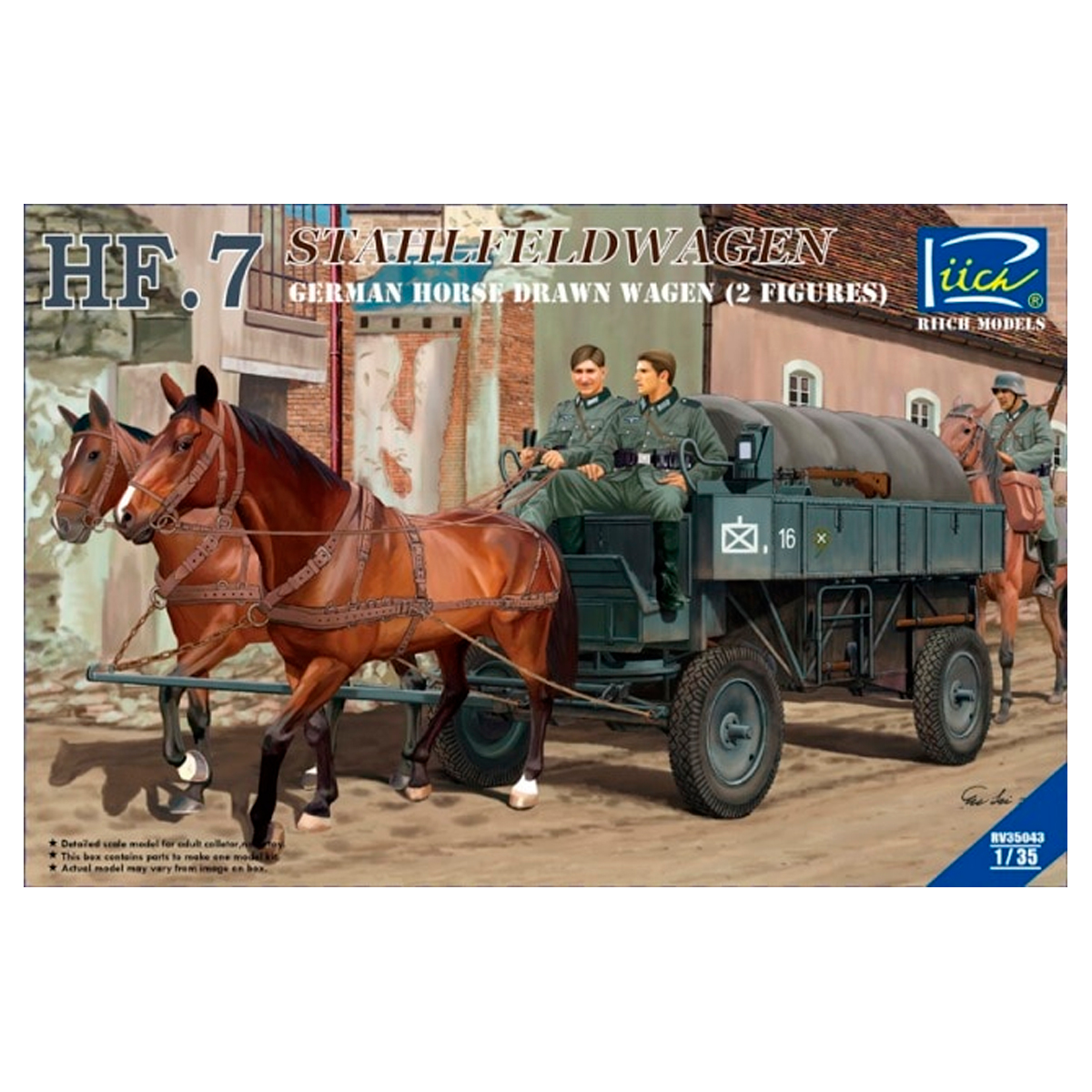 HF.7 Stahlfeldwagen German Horse Drawn Wagen (2 Figures) 1/35