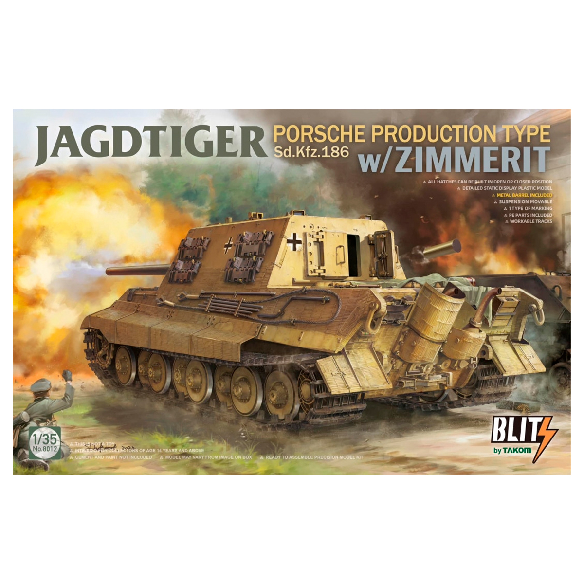 1/35 Jagdtiger Sd.Kfz. 186 Porsche production type w/Zimmerit (Blitz)