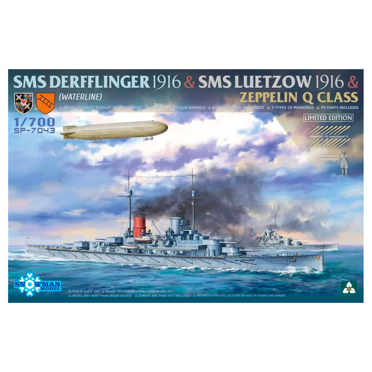 1/700 SMS Derfflinger 1916 & SMS Lützow 1916 & Zeppelin Q-class