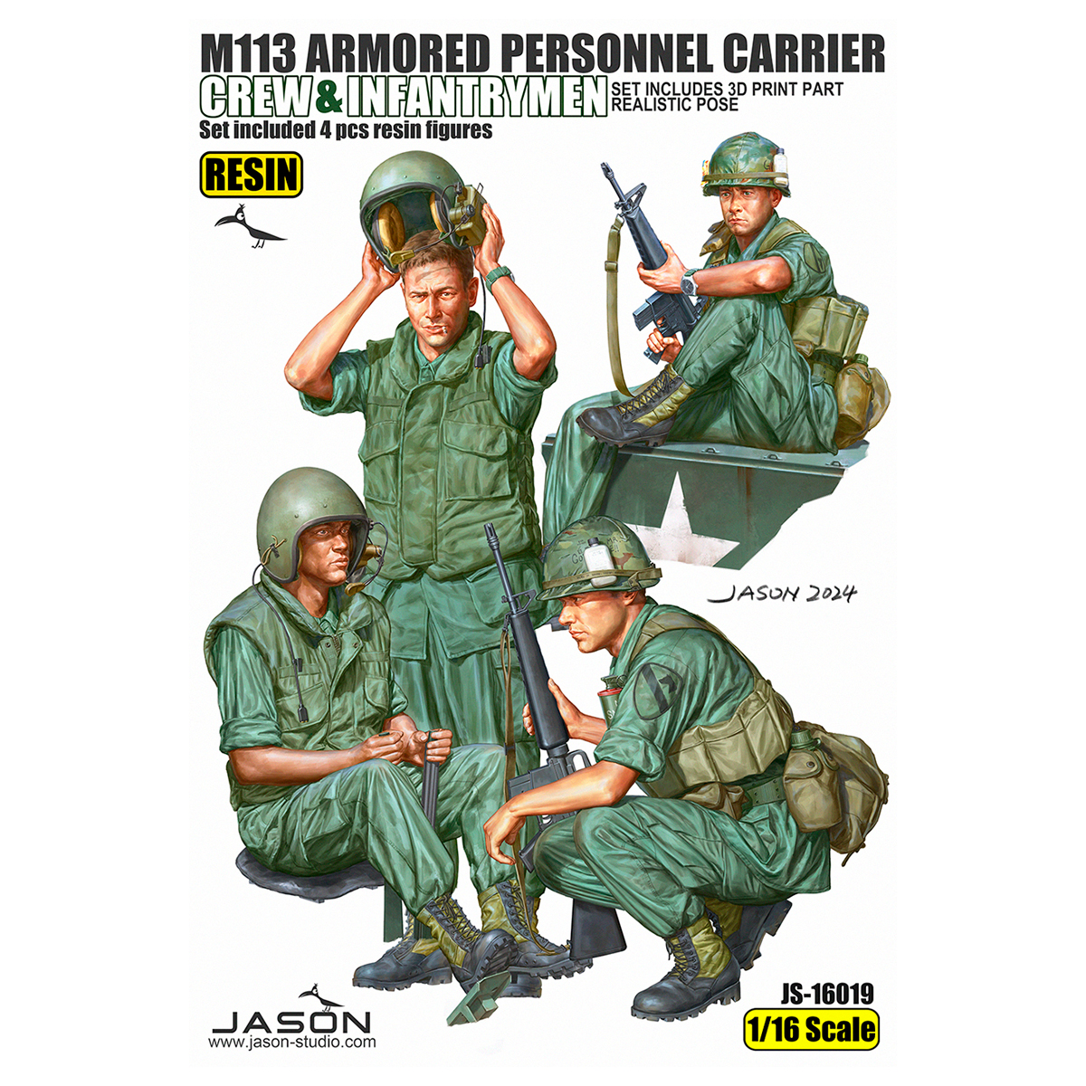 1/16 scale M113 Armored personnel carrier crew & infantrymen