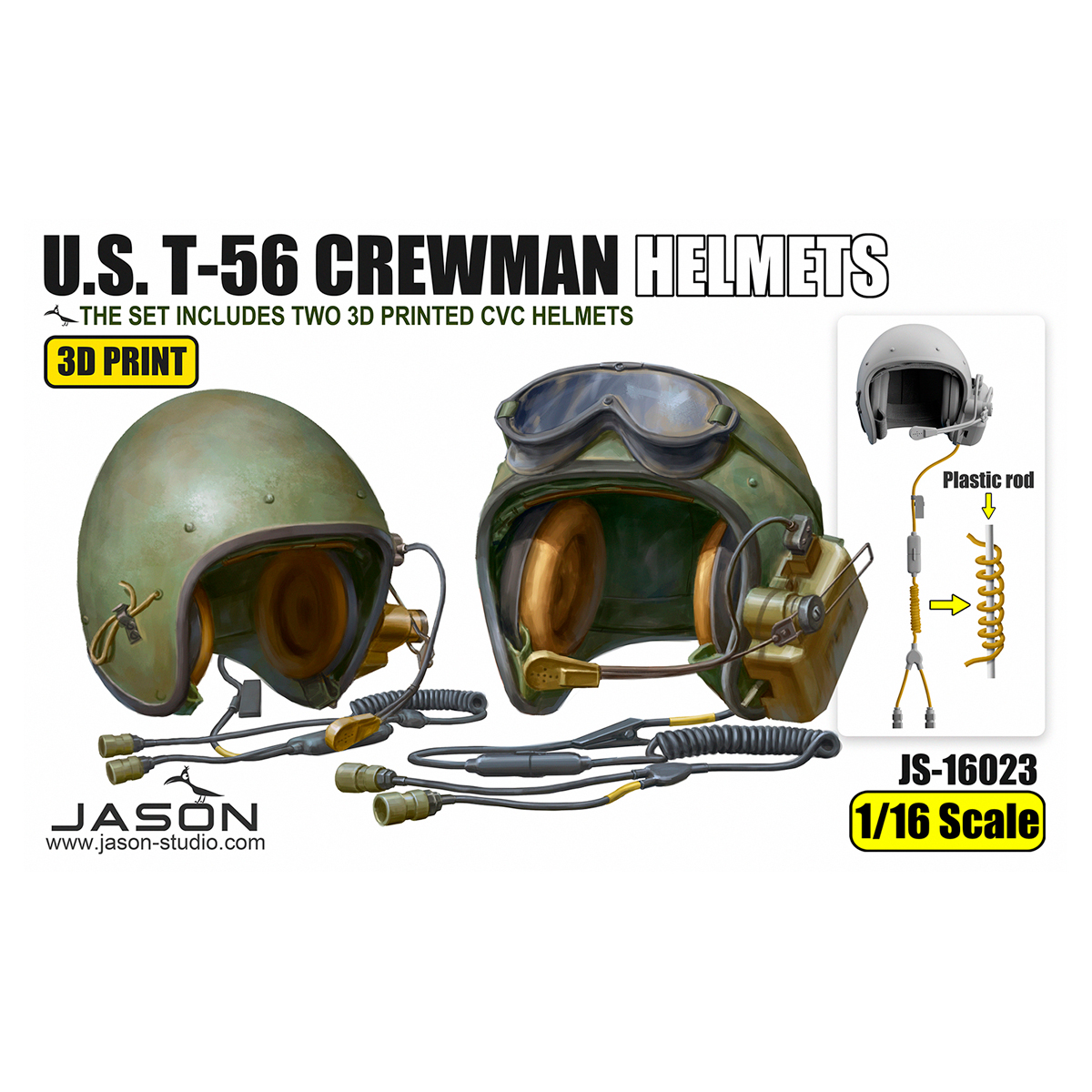 1/16 scale U.S. T-56 crewman helmets