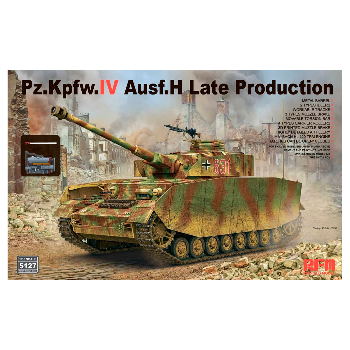 Pz.Kpfw. IV Ausf. H Late Production (w/engine & workable track links) 1/35